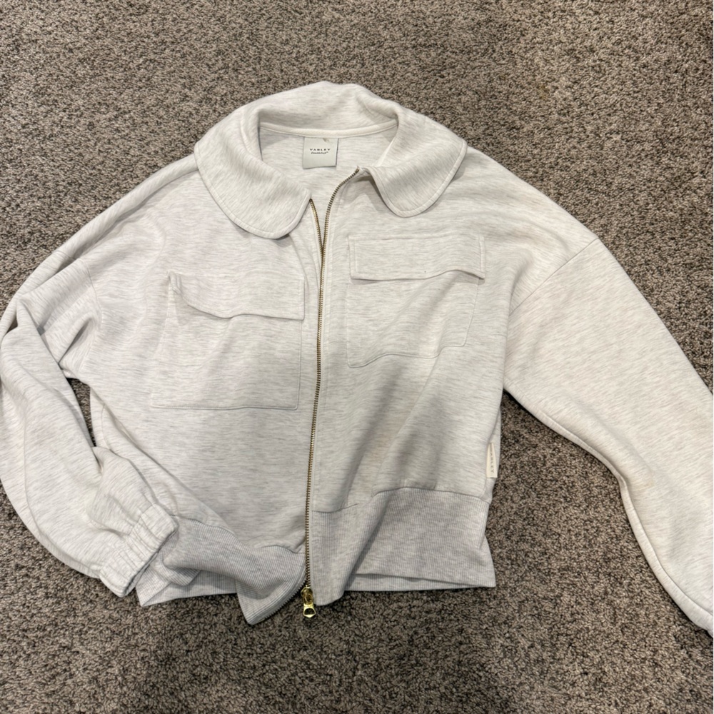 Varley Light Gray Zip-Up Jacket - image 1